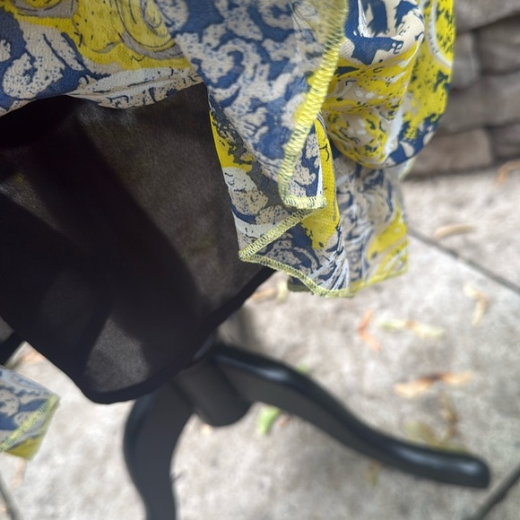 Vintage Katie Floral Yellow and Blue Flowy lined Women's Dress. Size Small. - Picture 6 of 8